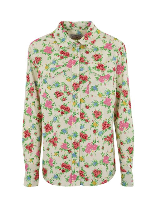 Camicia Deer Wild Flowers in velluto Mc2 Saint Barth | DEER00190G CODUROY WILD FLOWERS 10